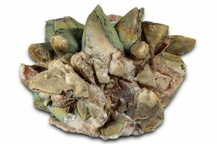 Iridescent Scalenohedral Calcite Crystal Cluster - Moldova #336382